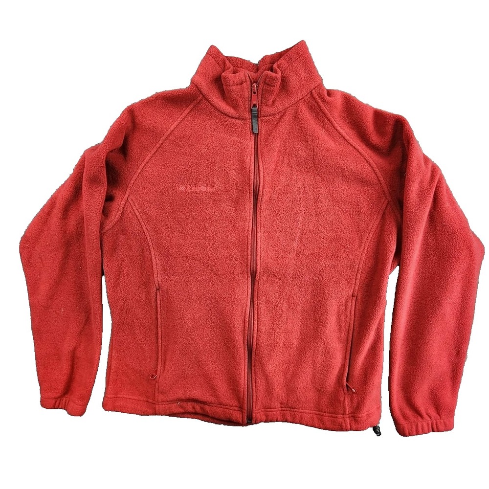 Columbia Sportswear Fleece Jacket Red Full‎ Zip Women's XL